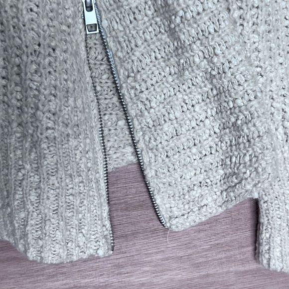 Anthropologie Moth knit sweater S small wool blend chunky v-neck zip - Picture 4 of 6